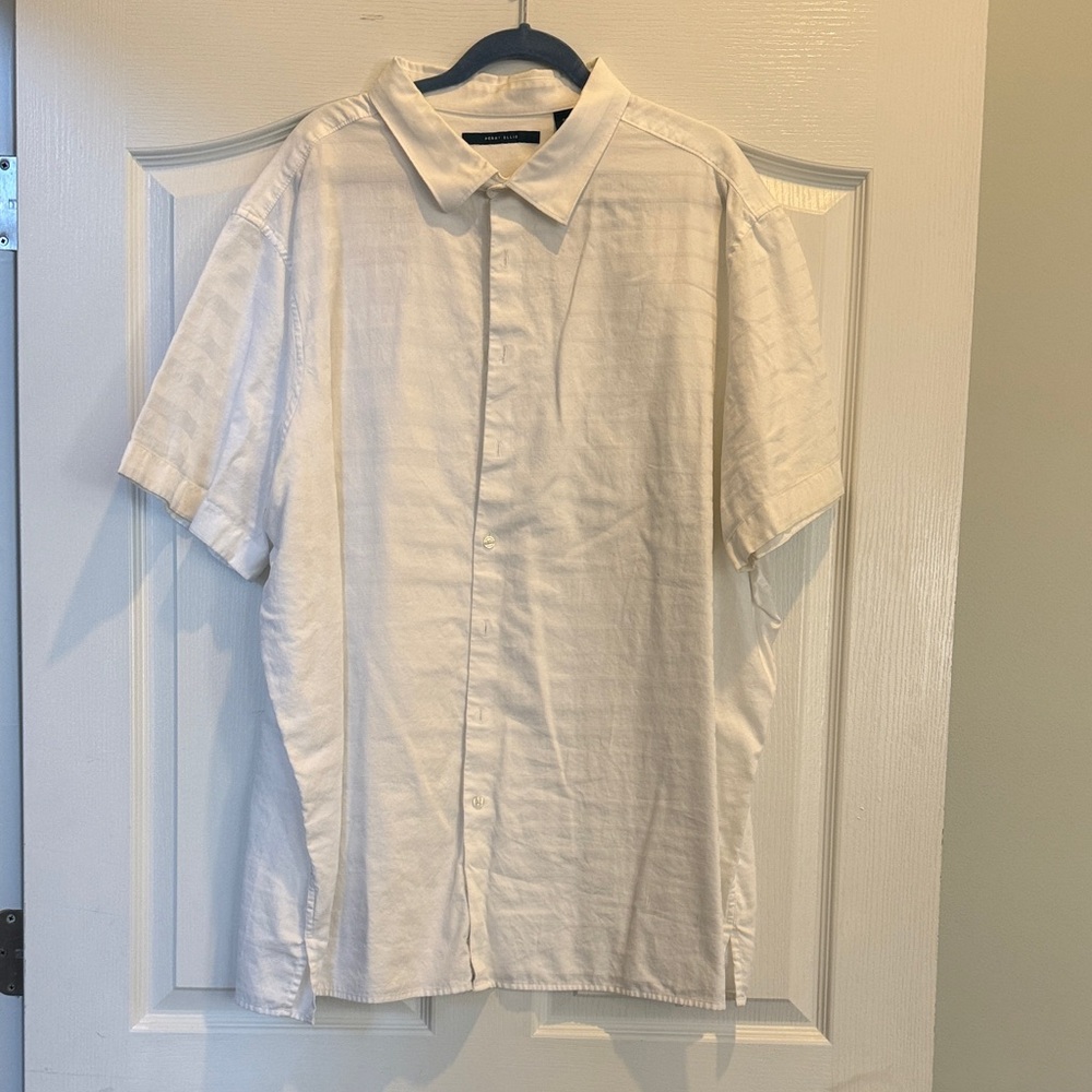 Perry Ellis White Casual Button Down Shirt